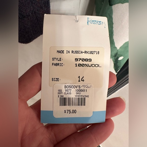 eska internationale women’s gray 100% wool check Lined blazer jacket size 14 - Picture 13 of 13